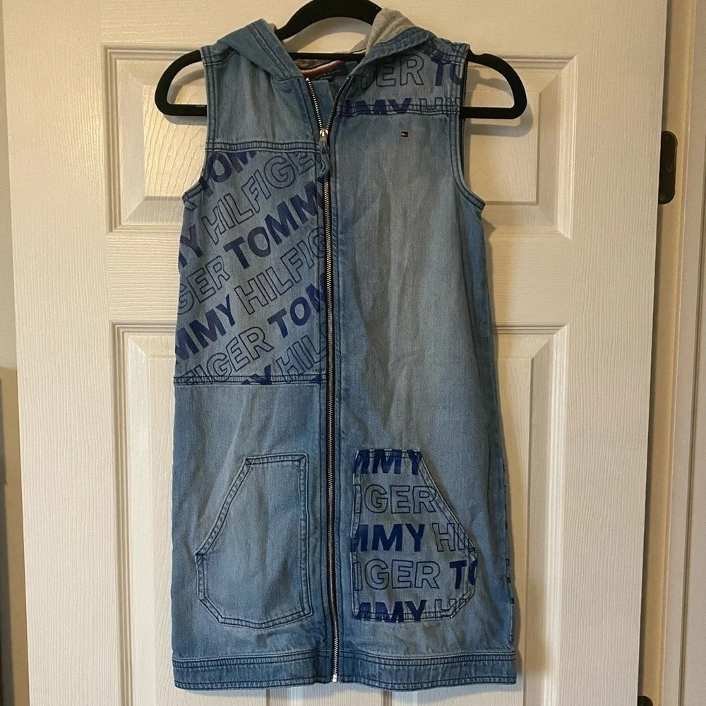 Tommy Hilfiger‎ Vintage Y2K/90s Hooded Denim Dress in Size 12